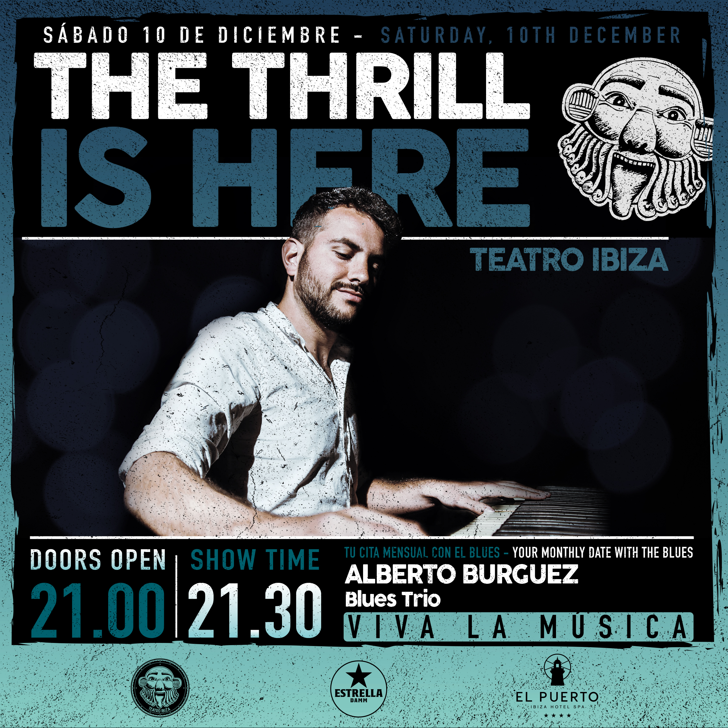 Alberto Burguez Blues Trio en concierto en Teatro Ibiza